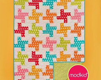 Patty Young Modkid Houndstooth Quilt Sewing Pattern, FREE SHIPPING