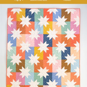 Quilty Love Star Pop Quilt Pattern // Fat Quarter Friendly // No. 141 // Baby // Throw //Twin // Full // Queen // King // Emily Dennis image 4