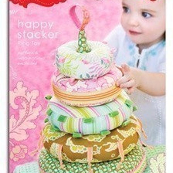 Heather Bailey Happy Stacker Ring Toy Sewing Pattern, FREE SHIPPING