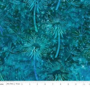 Make a Wish Riley Blake TJAPS Aquamarine Fabric, 1 yard // Cotton// Batik // Dandelion // Tropical // Beach // Florida // Summer