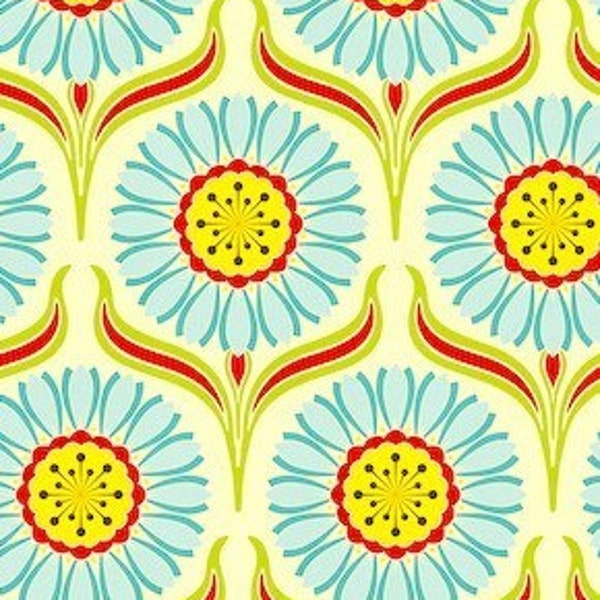 Heather Bailey Pop Garden Red Zinnia Fabric, 1 yard