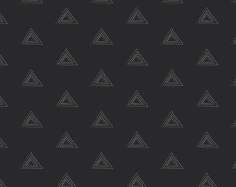 Jet Onyx Craftbound Fabric, 1 yard // Art Gallery Fabric // Triangles