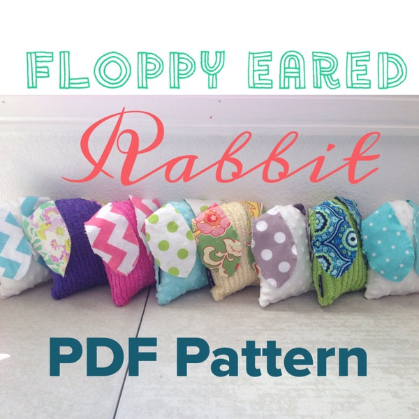 Ahmelie.com Floppy Eared Rabbit PDF Pattern, Instant Download // Stuffed Animal // Bunny // Rabbit// Sewing Pattern // Easy Beginner //