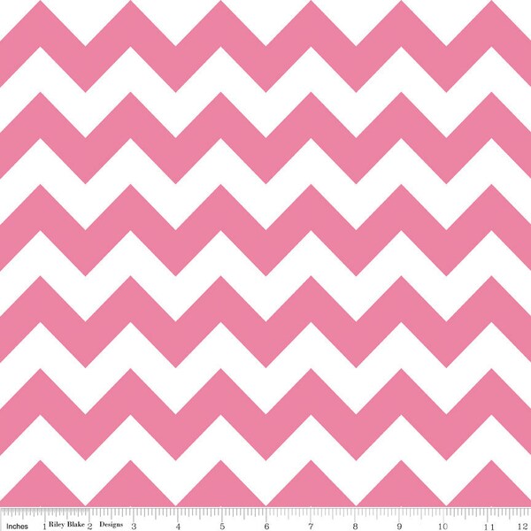 Riley Blake Small Chevron Pink Fabric, 1 yard