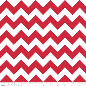 Riley Blake Medium Chevron Red Flannel Fabric, 1 yard