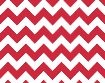 Riley Blake Medium Chevron Red Flannel Fabric, 1 yard