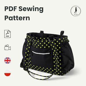 PDF Cours de couture de sac de ville + didacticiel vidéo - modèle de sac à main pour ordinateur portable, modèle imprimable A4, sac de travail ou d'école