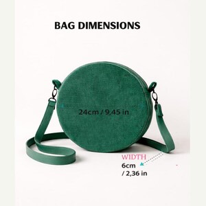 Round bag, crossbody bag, flight bag, how to sew a handbag, large bag, pdf pattern, sewing course, shopping bag, small purse image 4