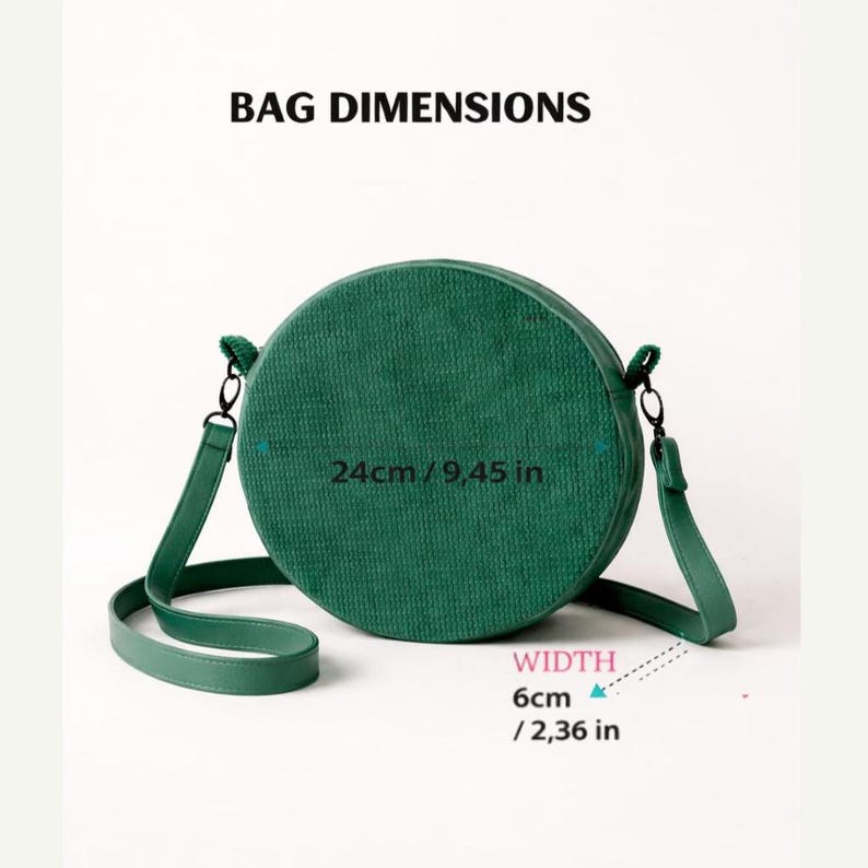 Round bag, crossbody bag, flight bag, how to sew a handbag, large bag, pdf pattern, sewing course, shopping bag, small purse image 4