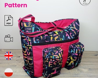 Waterproof Beach Bag Sewing Pattern PDF – Easy DIY Tote with Zipper – Beginner-Friendly Summer Sewing Project – Digital Download