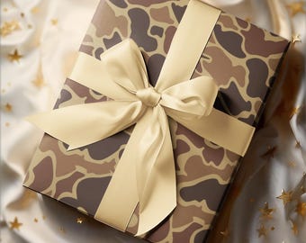 Old School Camo, Wrapping Paper, Hunting Wrapping Paper, Hunting Wrapping, Men Wrapping Paper, Birthday Wrapping Paper for Men, Camouflage