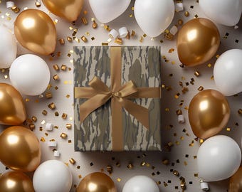 Bottomland Camo Wrapping Paper, Hunting Birthday Gift, Bottomland Camo, Camo Wrapping Paper, Hunting Wrapping Paper, Men Wrapping Paper