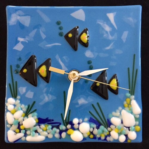 Stained Glass Clock Beach Wall Clock Nautical Wall Clock Etsy UK