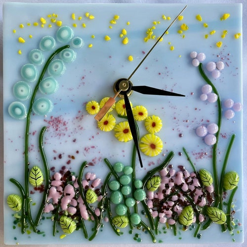 Stained Glass Clock Beach Wall Clock Nautical Wall Clock Etsy UK