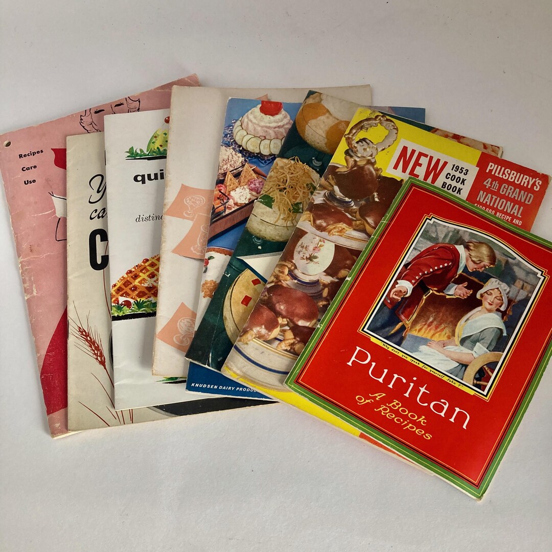 Vintage Cook Books, Set of 7, 1940s - 1960s, Recipe Leaflets ...