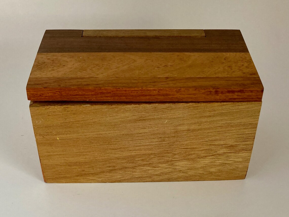 Inlaid Wood Box 5x8x4 Inch Box Recipe Box Storage Etsy