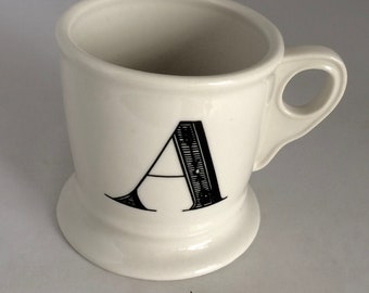 Mug, Letter A mug, coffee cup, initial mug, alphabet mug, monogram, personalized, shaving mug, Fabrique en Chine, 14 oz mug, 3 inch cup
