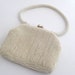 Pearl Evening Bag - vintage purse, evening bag, white pearl bag, clasp, pearl handle, dressy clutch, formal evening bag, wedding, prom
