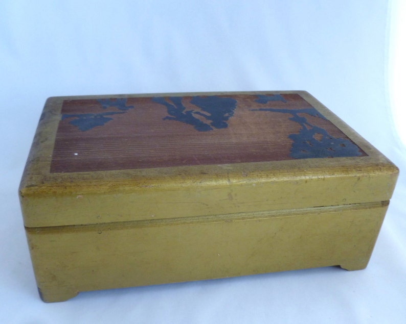 Jewelry Box golden jewel case 6 12x10x3 12 Scottie Dog Jewel box trinket storage lined hinged box Silhouette art Silhouettes
