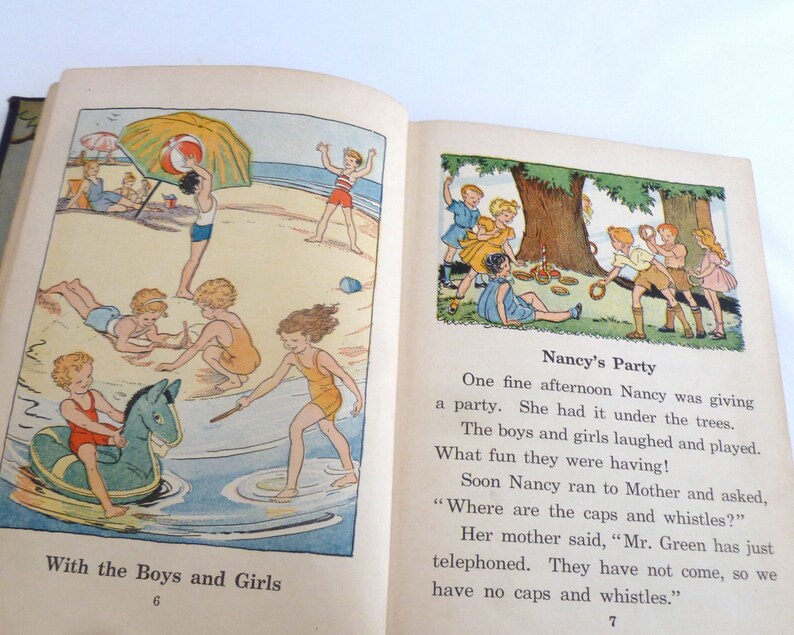 School book vintage Wheels and Wings Happy Hour Readers Etsy