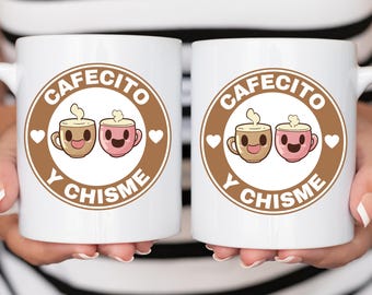Funny Cafecito Y Chisme Ceramic Mug, Coffee Lover Gift, Latin Kitchen Decor, Tea Cup, Hispanic Home Office, Spanish Quote Cup, Taza de Cafe