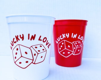 Personalized Bachelorette Party Cups: Lucky in Love Favors