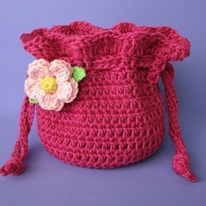 PDF Crochet Pattern Drawstring Bag / Pouch image 2