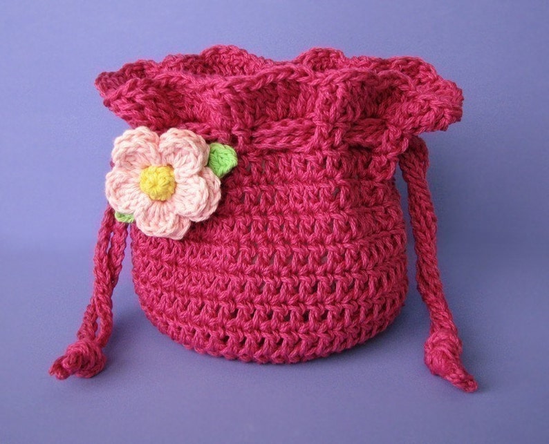 PDF Crochet Pattern Drawstring Bag / Pouch image 2