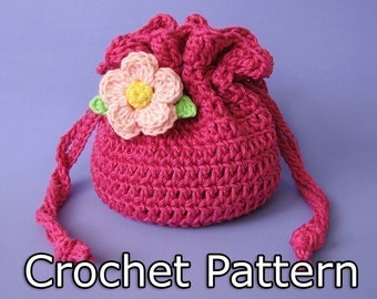 PDF Crochet Pattern - Drawstring Bag / Pouch