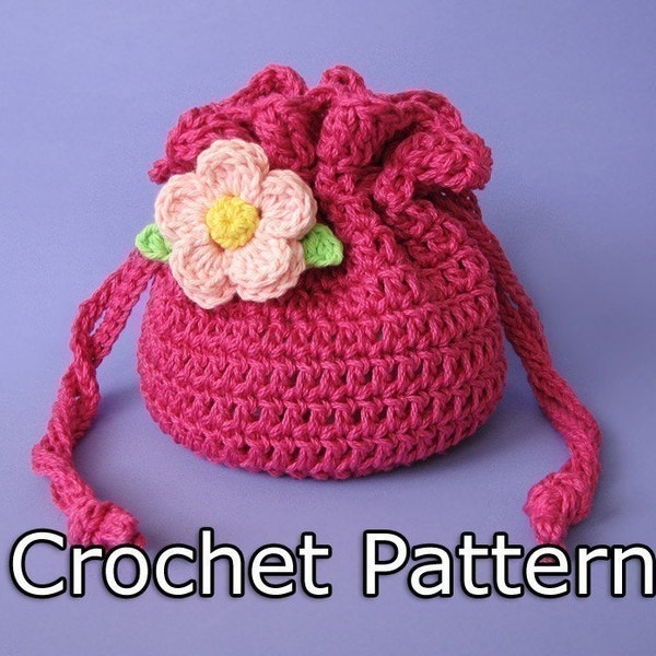 PDF Crochet Pattern - Drawstring Bag / Pouch