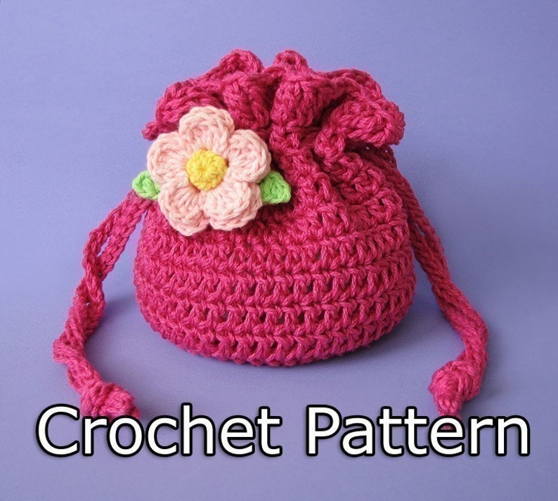 PDF Crochet Pattern Drawstring Bag / Pouch image 1