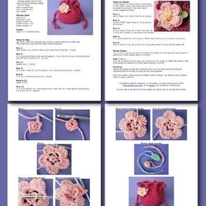 PDF Crochet Pattern Drawstring Bag / Pouch image 4