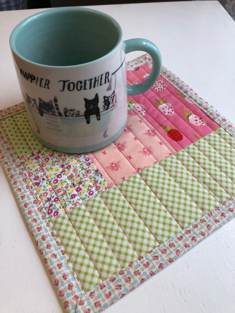 Spring mug rug mug mat snack mat table mat cottage decor gifts Etsy