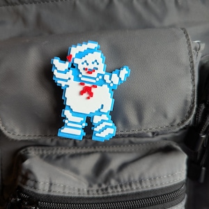 Stay Puft Marshmallow Man Pixel Art Pin