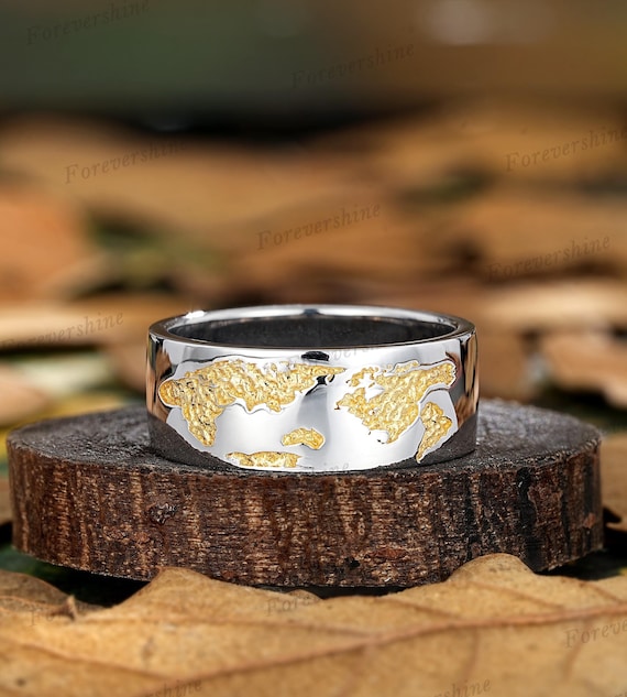 Personalized Photo Wide Band Ring For Couples - Custom Engraved Promise Ring In Titanium Steel - View #4