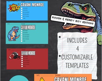 Back to School Money Envelopes for Boys – Editable Canva Templates – School Notes to Teacher – Printable Lunch Money Pouches