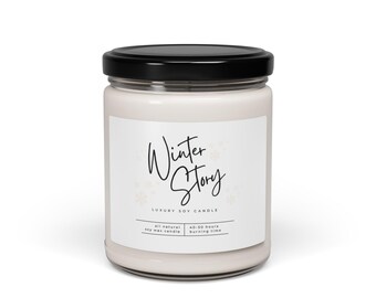 Winter Story Soy Candle: Cozy Holiday Scented Candle