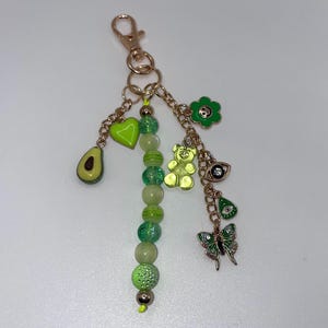 Butterfly Keychain Bag Charm, Y2K Charm Keychain, Eclectic Style Keychain, Charm for purse (Green)