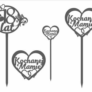 Set van 4 decoratieve toppers met Poolse opschriften - om zelf te maken met een laser, plotter of Cricut plotter.