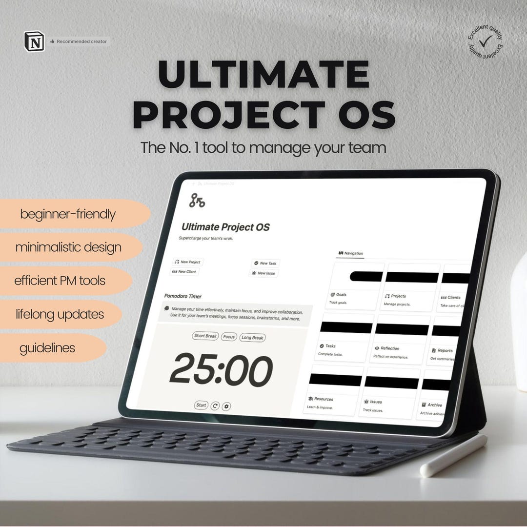 Project Management Template | Notion Team Management System | Project ...