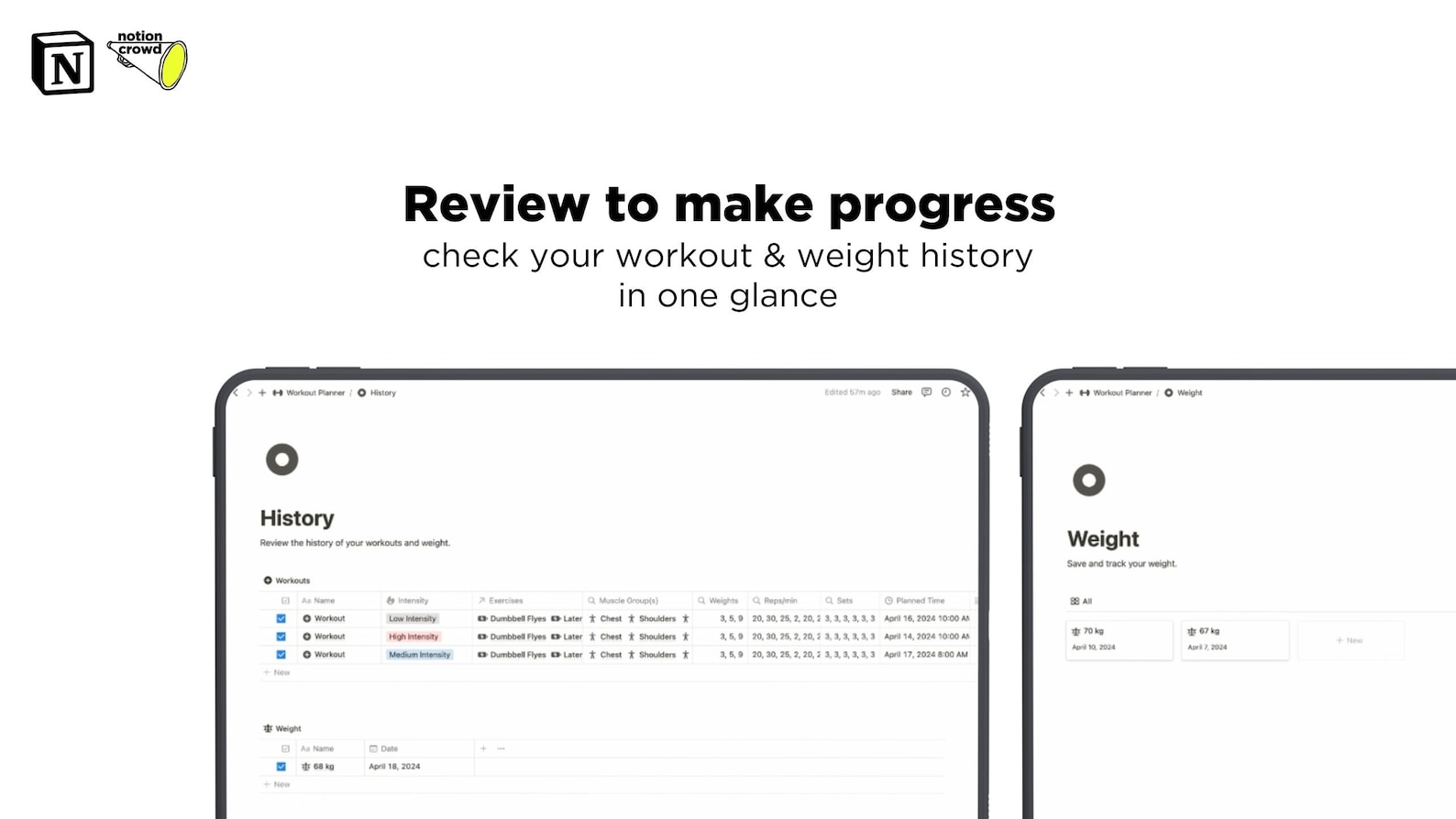 Workout Planner Notion Template Notion Workout Plan Notion Fitness