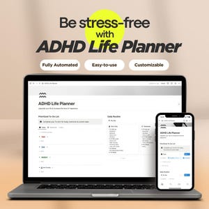 ADHD Life Planner | Notion Template | Life Organizer | Mental Health Plan | ADHD Notion | Notion Life OS | Notion System