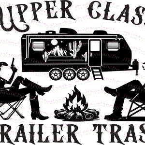 Remolque de basura de clase alta svg, diseño divertido para acampar