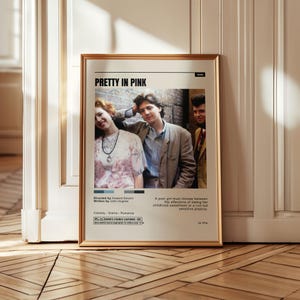 Pretty in Pink Poster, 80s Movie Print, Retro Film Decor (Digital Download)
