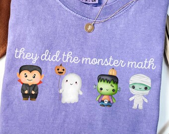 Math Teacher Halloween Shirt, Monster Math T-shirt, Spooky Teacher, Halloween Teacher Shirt, Fall Teacher Gift, Elementary School Math