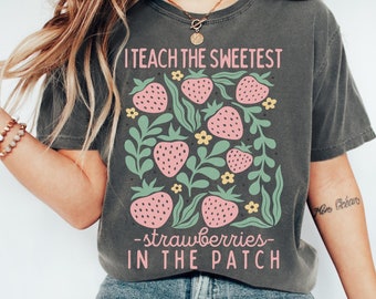 Teacher Comfort Colors, Strawberry Teacher, Back To School Comfort Colors Shirt, Cute Teacher Back To School Shirt, First Day Of School