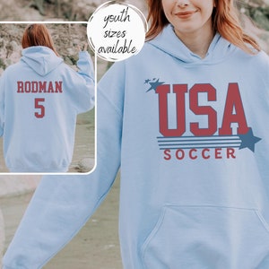Custom Soccer Shirt, Soccer Player Hoodie, Youth Soccer Sweatshirt, Custom Soccer Gift, Soccer Hooded Sweatshirt, USA Soccer, Soccer Gift