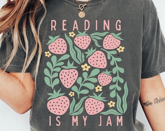 Reading Is My Jam Shirt, Book Lover Shirt, Reading Tee, Reader Shirt, Librarian TShirt, Book Lover Gift, Funny Reader T-Shirt, Bookworm Tees