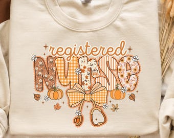 Fall Pumpkin Nurse Sweatshirt Nurses Crewneck, Registered Nurse Sweatshirt, Fall Nurses Shirt, Thanksgiving Nurse Gifts, RN Sweatshirt Gift