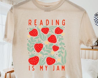 Reading Is My Jam Shirt, Book Lover Shirt, Reading Tee, Reader Shirt, Librarian TShirt, Book Lover Gift, Funny Reader T-Shirt, Bookworm Tees